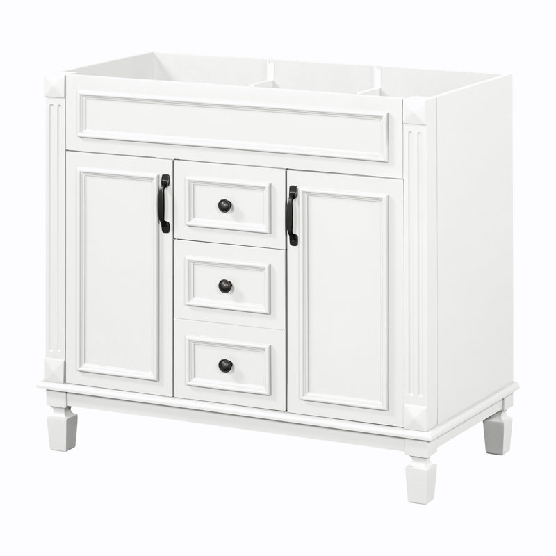 Base de meuble-lavabo simple 35,9 po seulement, Blanc