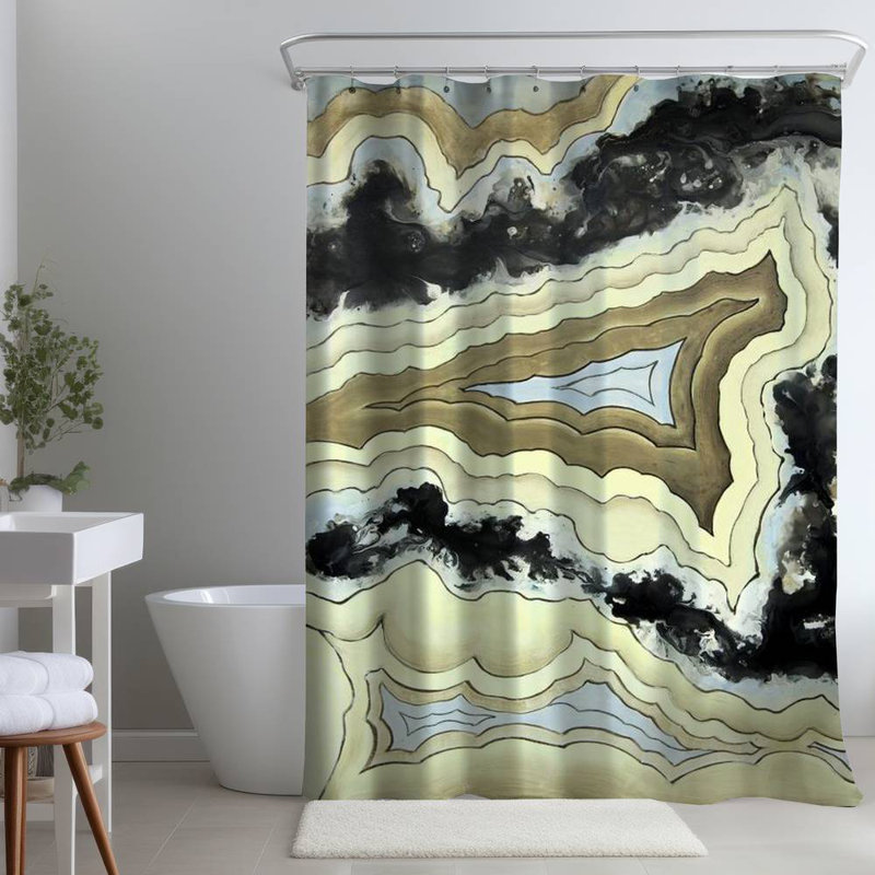 Abstract – Polyester Shower Curtain, Dye Sublimation Print, 71" W × 74" L