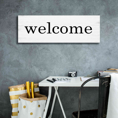 «Welcome» par lettrage et doublure - impression panoramique sur toile tendue