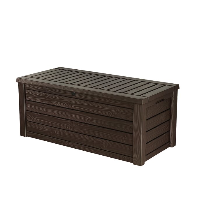 Keter Westwood 150 Gallon Resin Outdoor Deck Box/Storage Bench, Brown