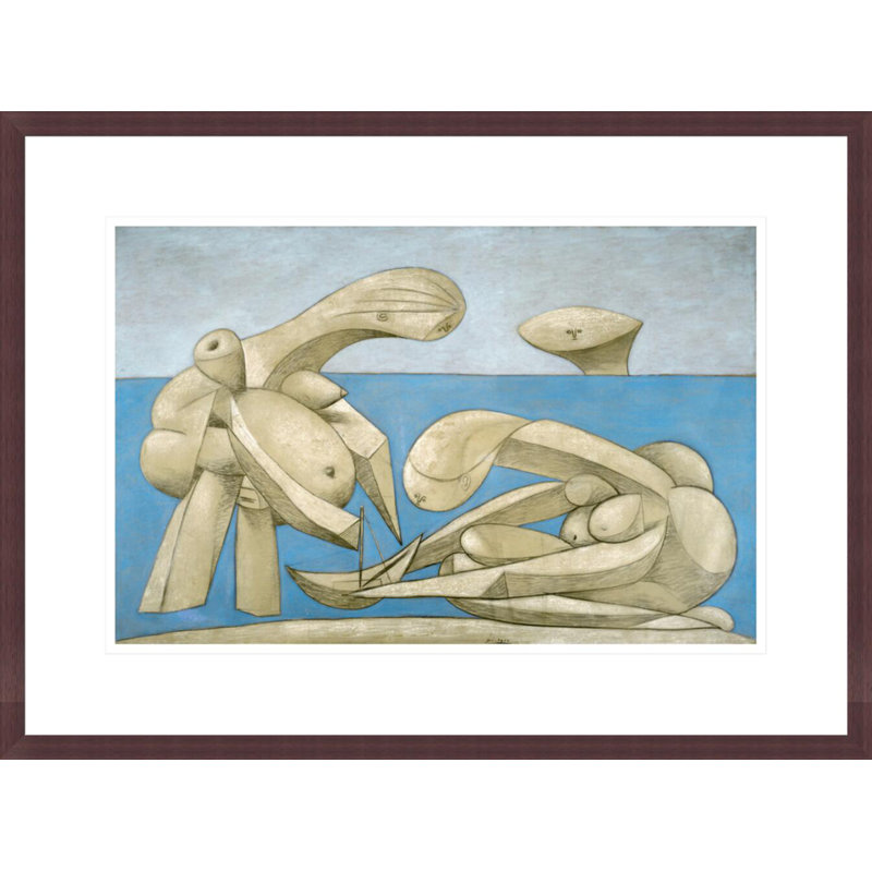 Sur la plage (La Baignade) par Pablo Picasso, impression giclée sur cadre, H 16,18 po x l 21,75 po