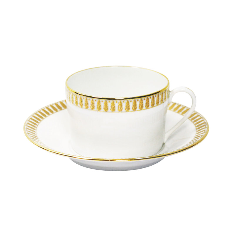 Plumes Porcelain Teacup, Gold