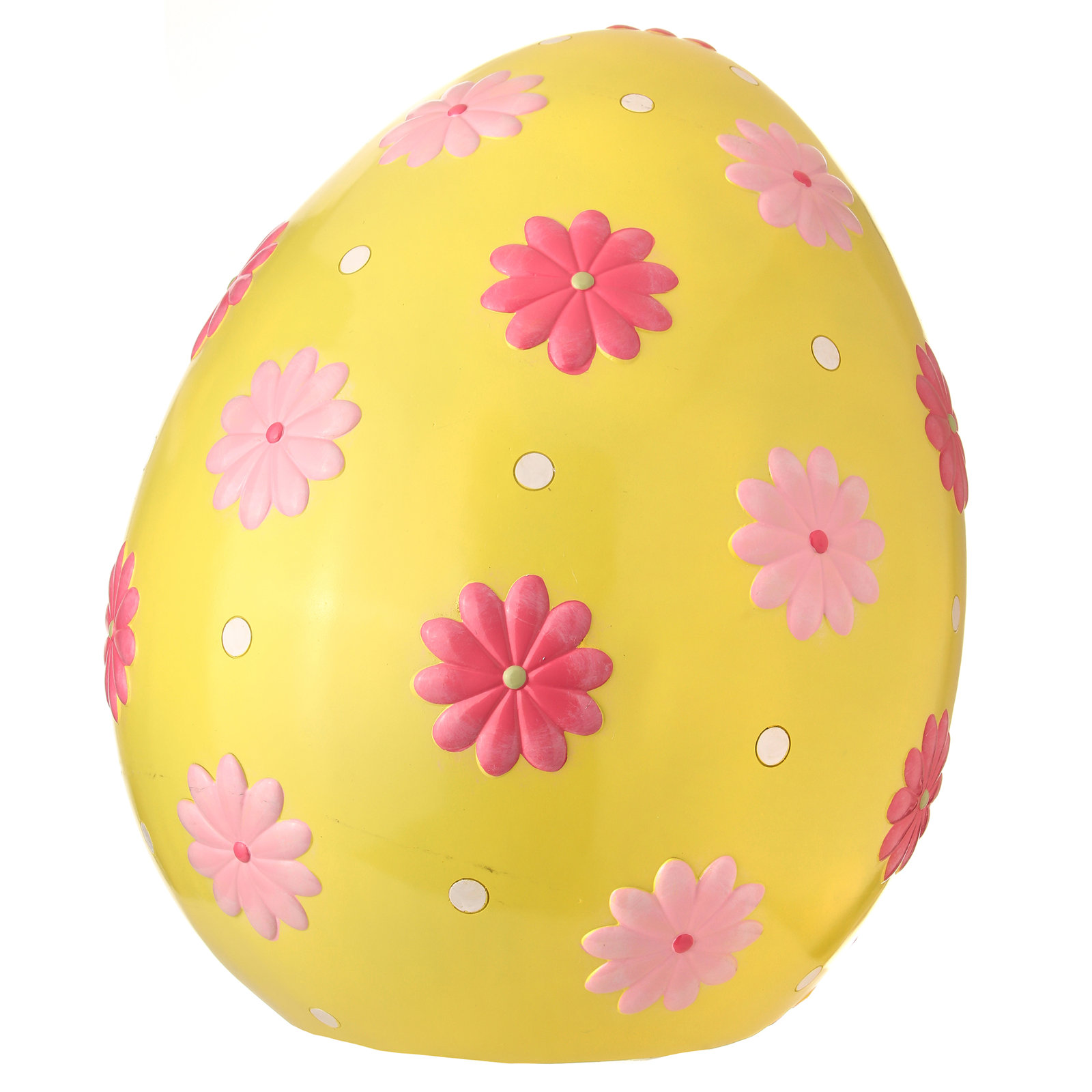 22.75" Resin Outdoor Easter Egg, Yellow/Pink