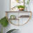 Wooden 3 Shelves Wall Shelf with Half Moon Shape