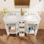 Meuble-lavabo double 54 po avec comptoir en marbre et lavabo en céramique-1140982716