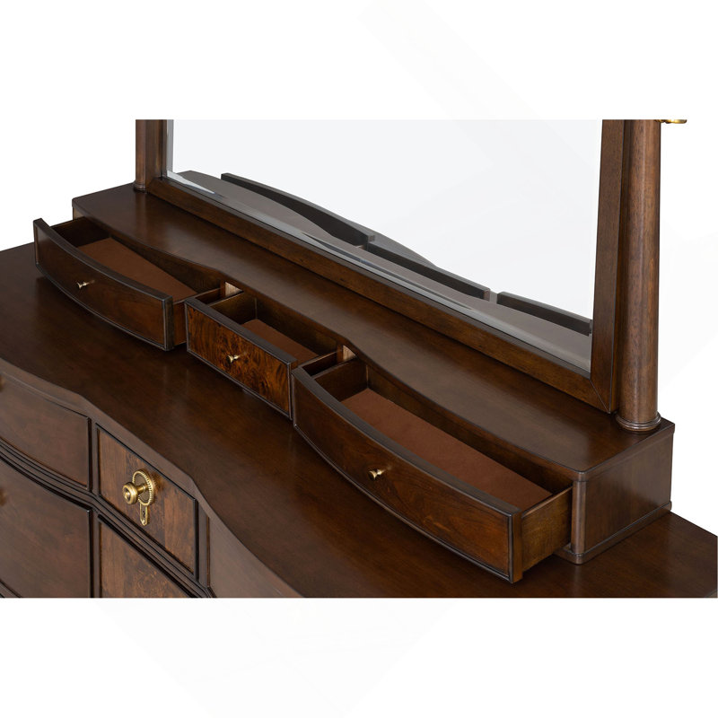 1Pc Commode transitionnelle boutons ronds avec pieds dorés