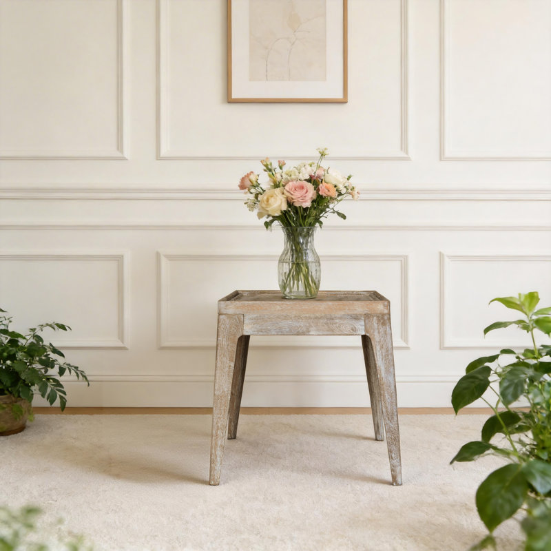 Schmitt Solid Wood Tray Top End Table