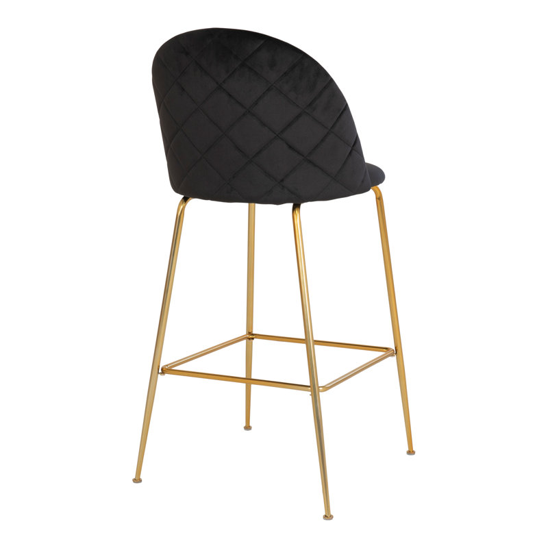 Rushford Upholstered Counter Stool with Metal Frame, Gold