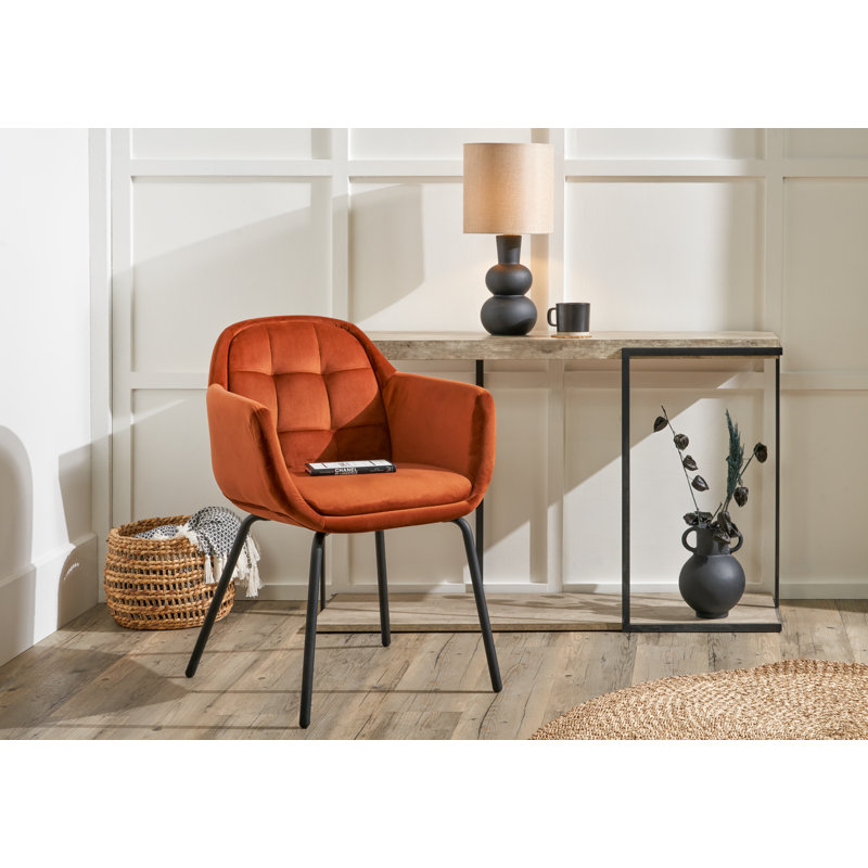 Bendte 40cm H Upholstered Metal Upholstered Back Accent, Cinnamon