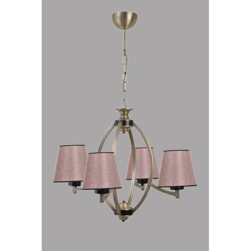 Lustre géométrique à 4 lumières Roberson, Or, Rose