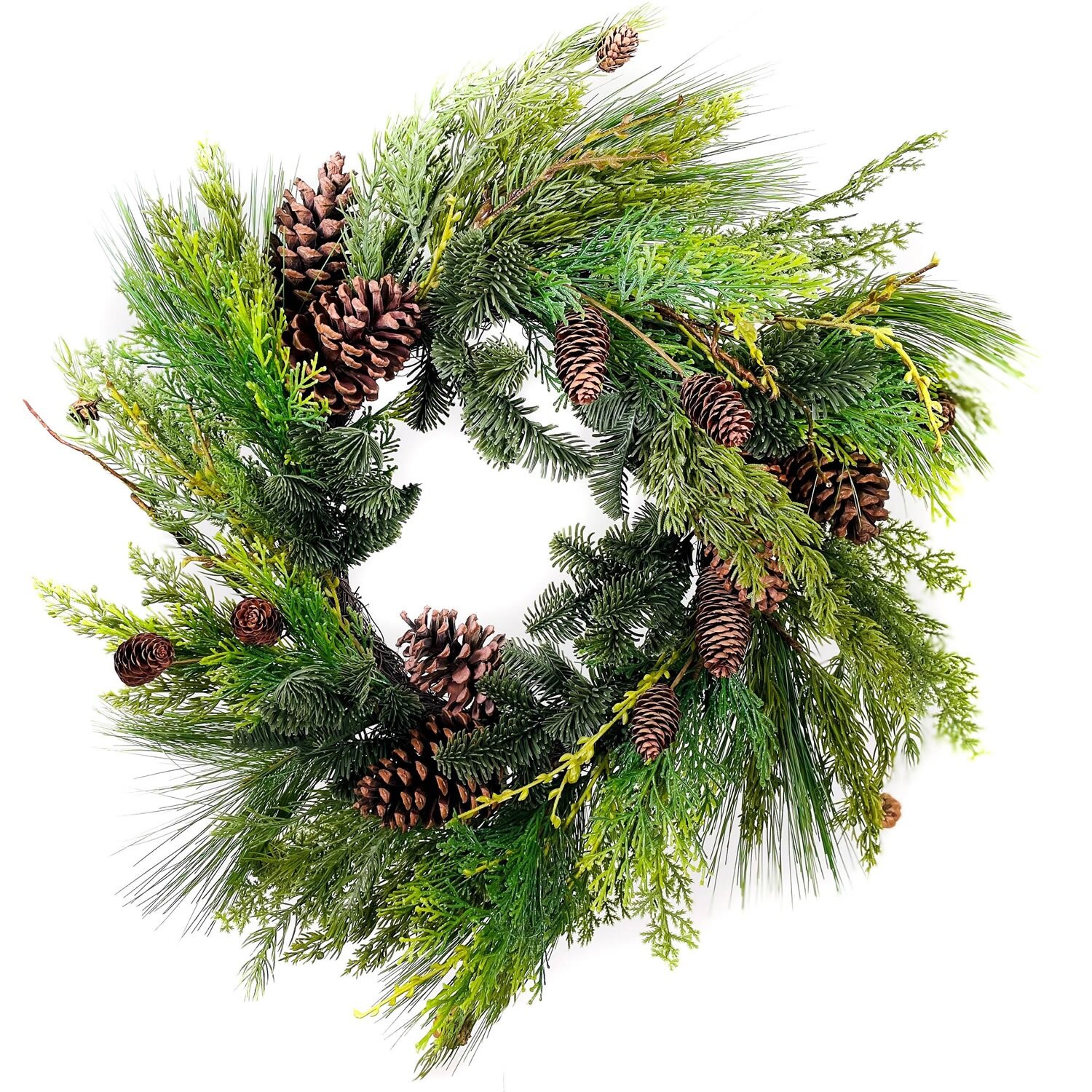 Primrue Faux Spruce Polyester 24'' Wreath | Wayfair