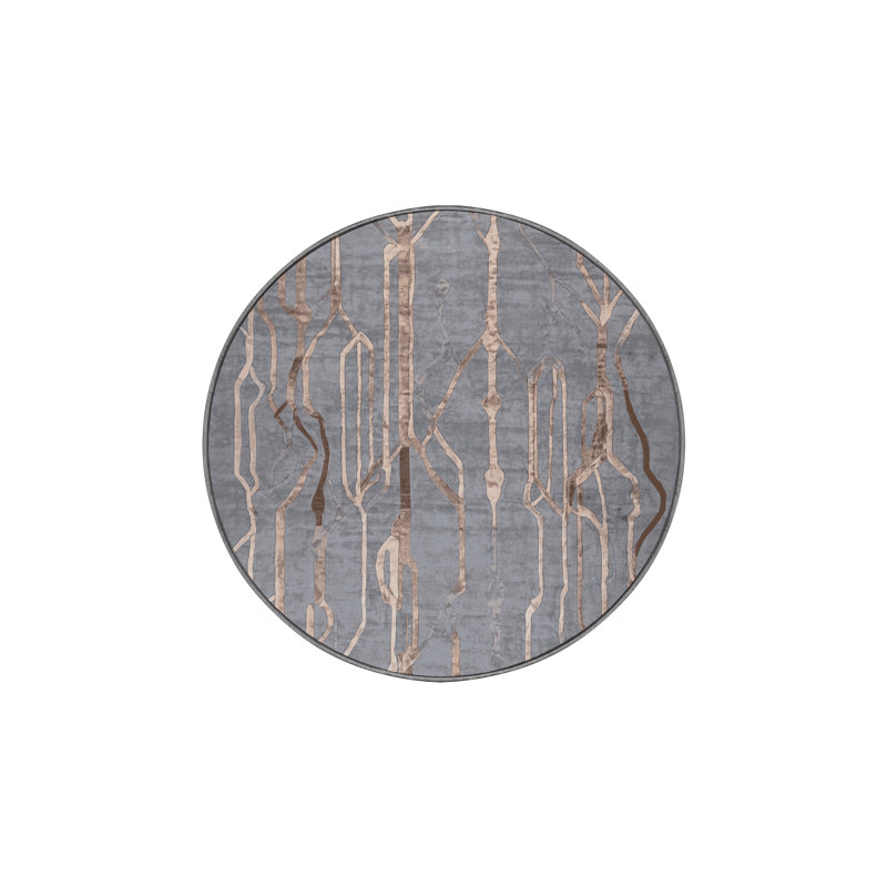 Silky Soft Plush Gray Area Rug, Round 4'