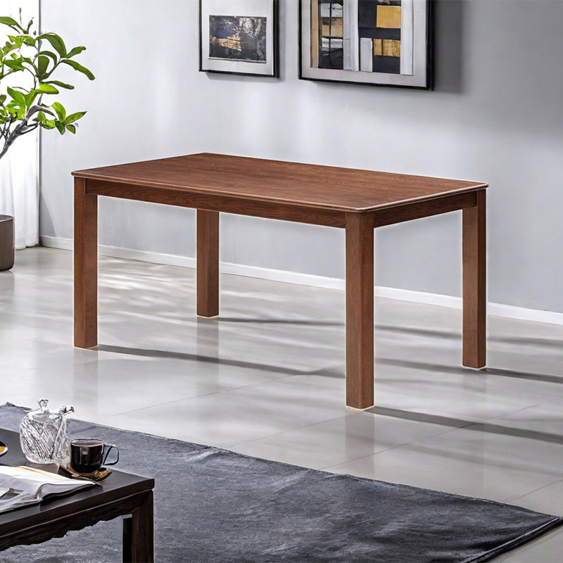 Jeania Oak Solid Wood Dining Table, 33.46" W x 62.99" L