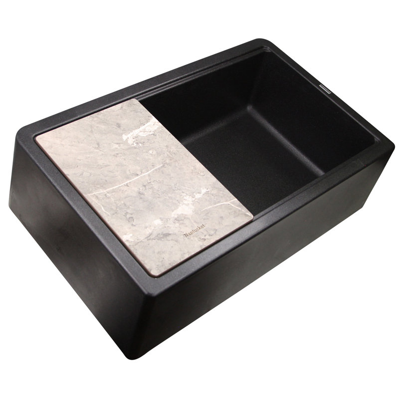 Plymouth 33'' L Single Basin Kitchen Sink, Black