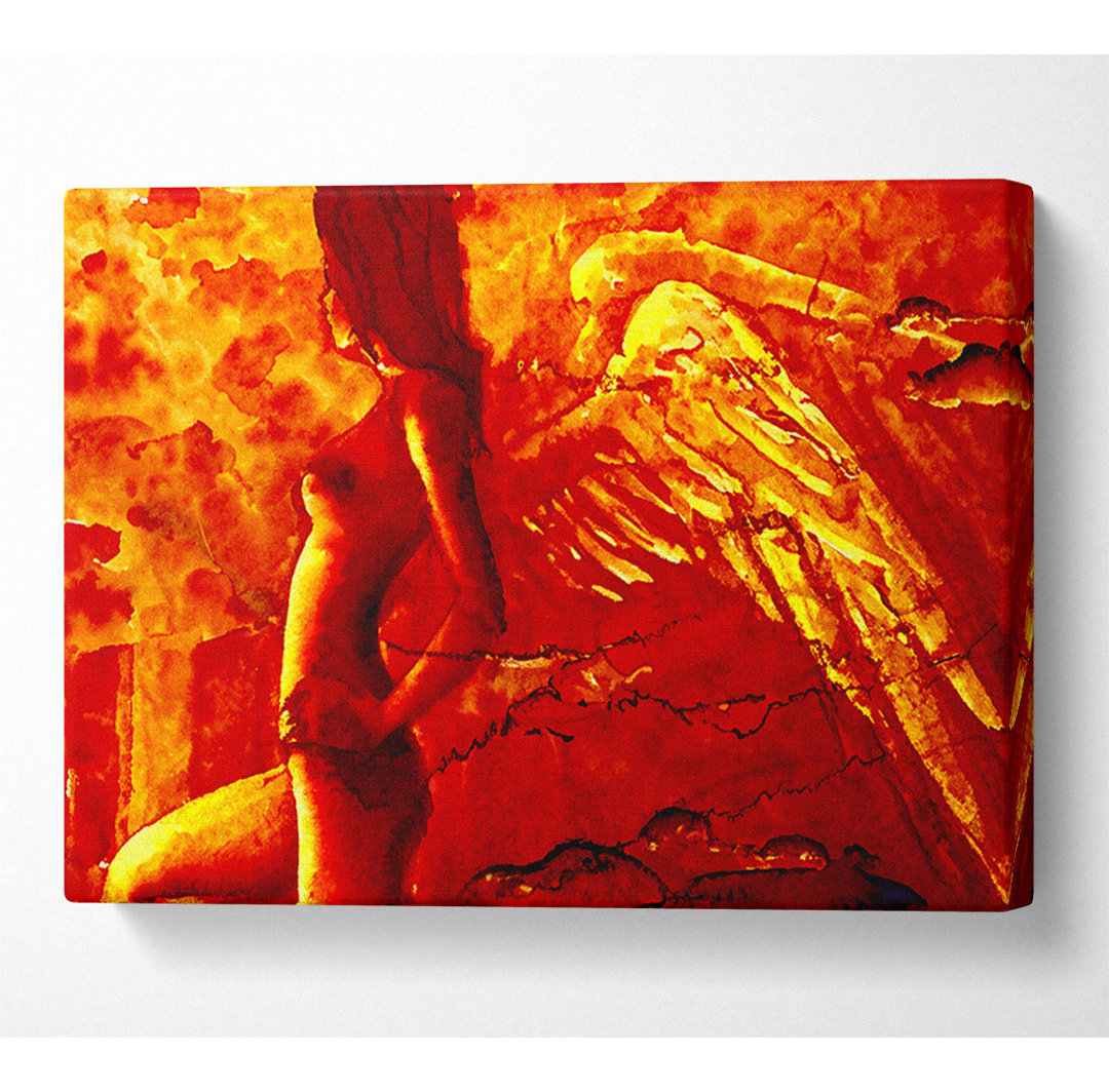 Orange Angel Wings - Kunstdrucke auf Segeltuch