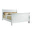 Ensemble de chambre à coucher grand lit, bois blanc, ensemble de 3 pièces avec 2 tables de chevet
