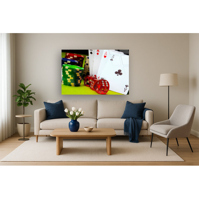 «Vegas Baby Rhinestones», art mural en verre trempé sans cadre - 40 po x 60 po