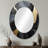 Minimalism Chrome Black And Gold Poteries - Abstract Oval Decorative Mirror On Metal-1459898919