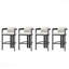 Tabouret de comptoir d'extérieur en aluminium, chaise de bar, structure noire avec coussin gris, ensemble de 4-1199514854