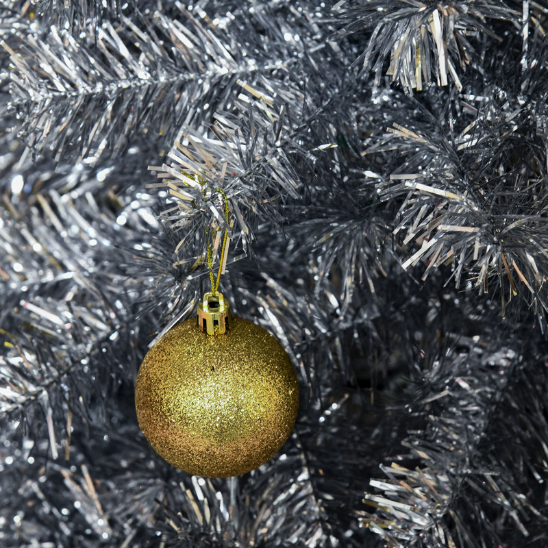 Arbre de Noël argenté argenté, H 7 pi
