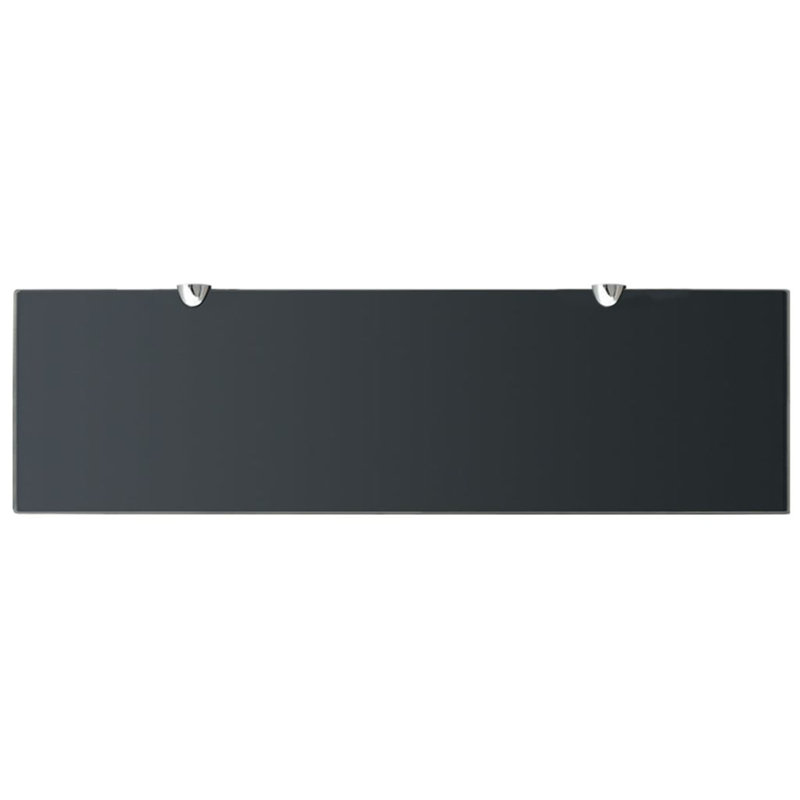 Glass Floating Shelf, Black, 0.8cm H x 40cm W x 10cm D