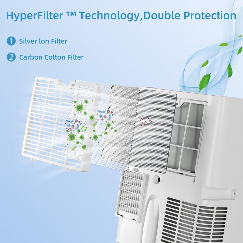 White 12000 BTU Portable Air Conditioner with Remote Control