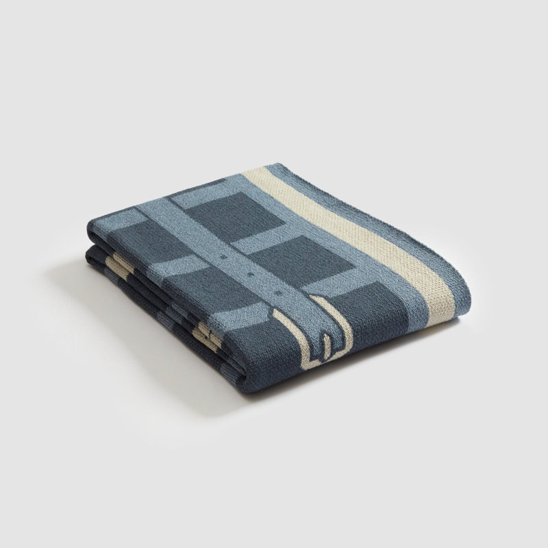 Equestrian Throw Blanket, Blue