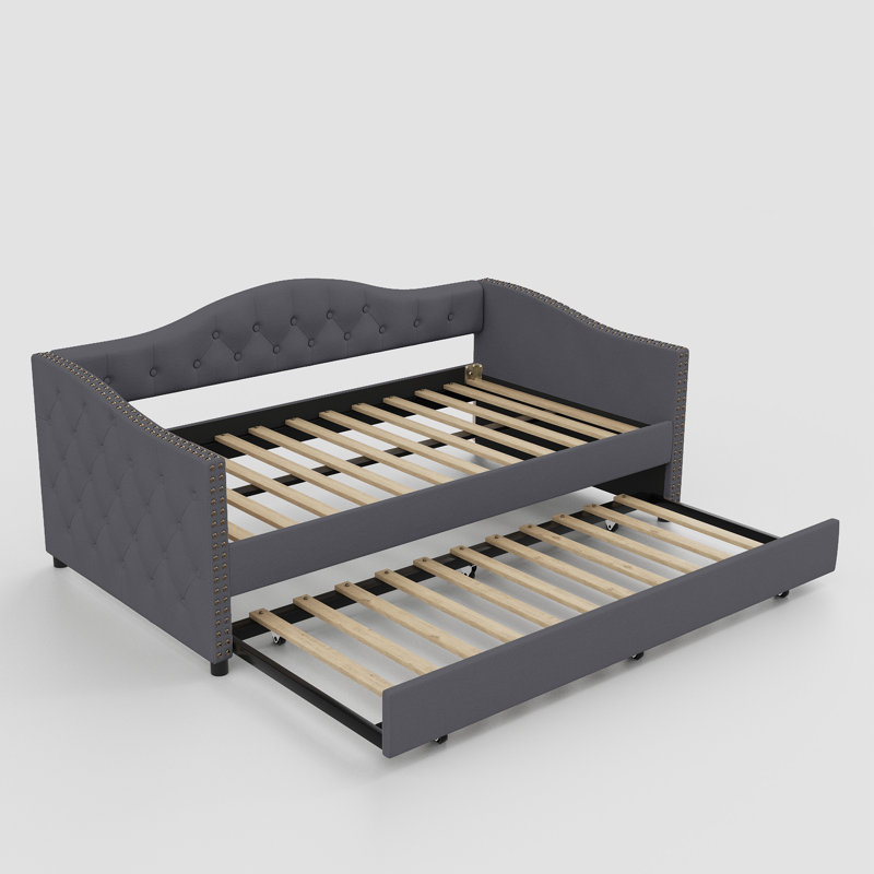 Lit de jour avec couchette Kaevion, Double, Gris
