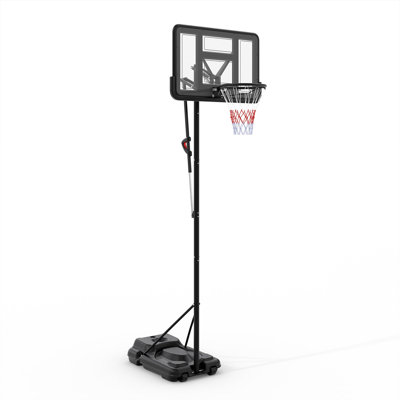 Panneau de basketball portatif 44 po incassable 7,5 à 10 pi réglable avec roues à base remplissables pour l'allée