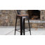 Tabouret de bar ou de comptoir en métal Marian avec dossier et siège en bois Marian-2101696415-2101696429-2127243145