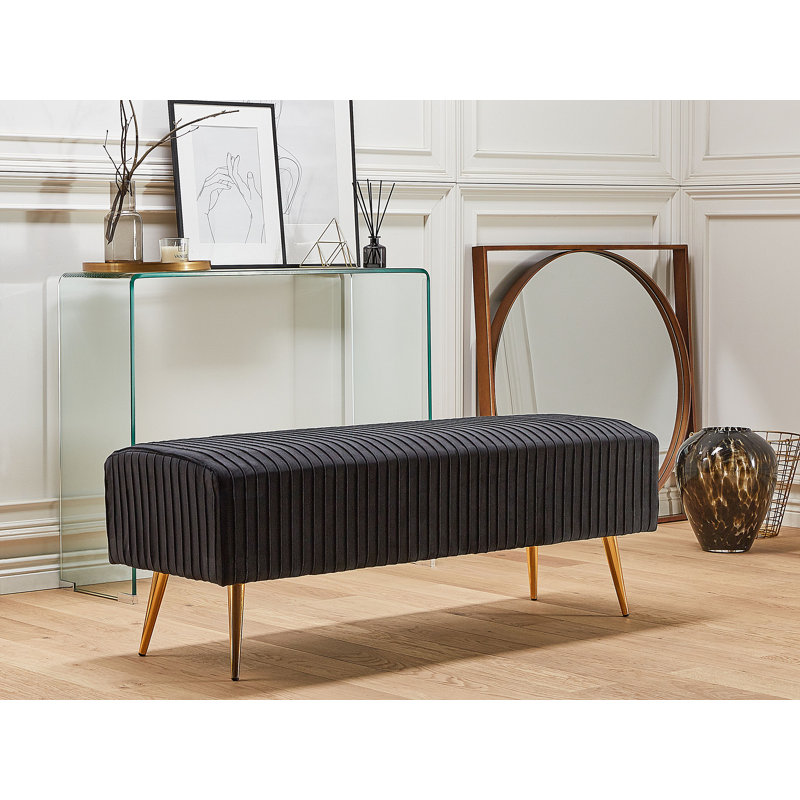 Foye Upholstered Bench, Black