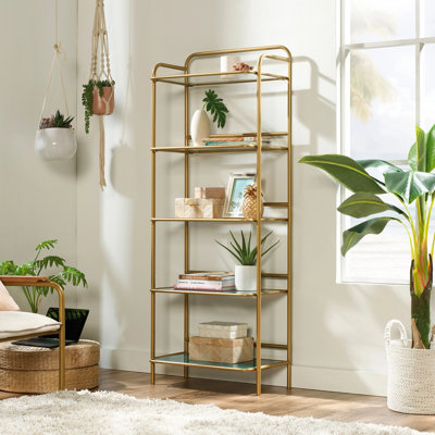 Sinta 160cm H x 61cm W Steel Etagere Bookcase