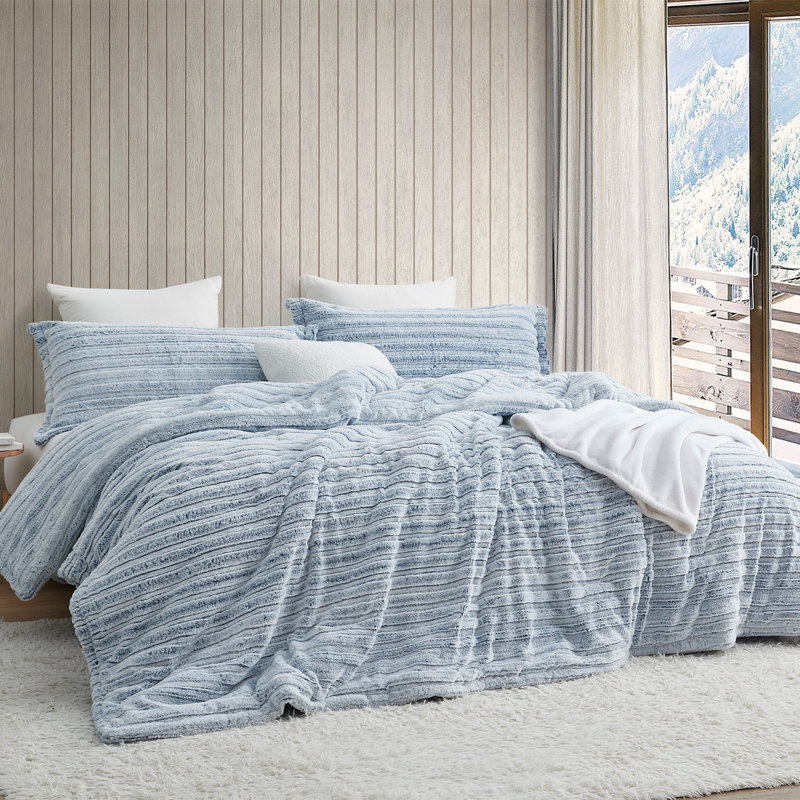 Coma Inducer Softer Than Soft Faux Fur Oversized Comforter Set, Twin XL Comforter + 1 Standard Sham