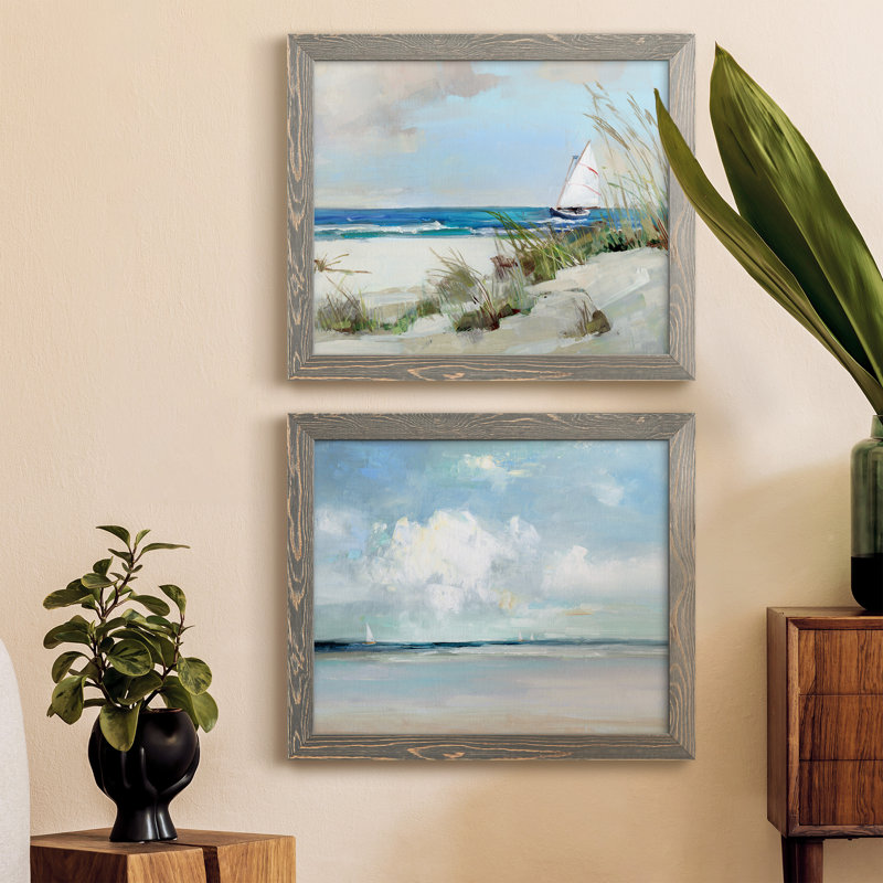 Ensemble de 2 reproductions de photos encadrées sur toile Midday Breeze, H 24 po x l 36 po x P 1,5 po, Encadré gris