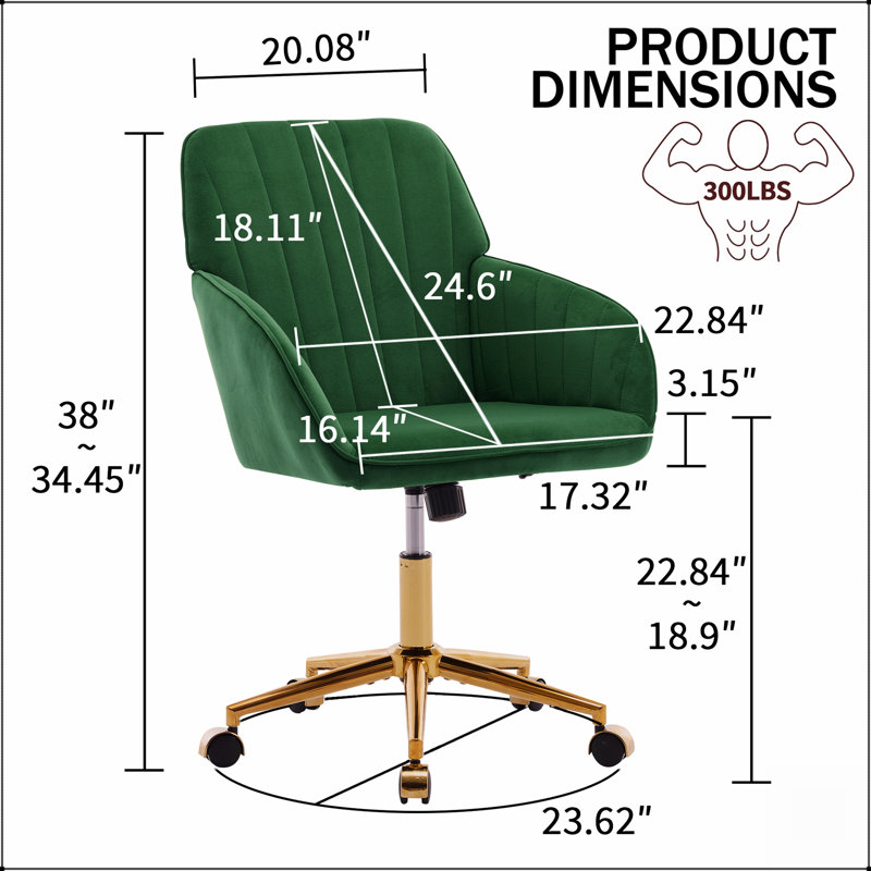 Chaise de bureau ergonomique réglable avec mousse à mémoire de forme, base dorée et soutien lombaire pour un confort optimal même en position assise prolongée.