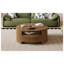 Table basse ronde en bois massif cannelé noyer avec tiroirs de rangement dissimulés, table basse tambour de style moderne du milieu du siècle