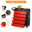 Metal Rolling Tool Chest with 5 Drawers and 4 Hooks, Tool Storage Cabinet with Lockable Wheels and Pushing Hands For Warehouse, Garage, Assembly Required, Black&Red