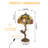 Tiffany Style Table Lamp With Stained Glass Featuring Wild Chrysanthemum Motifs And Bird Designs, Bulb Included-1120461037