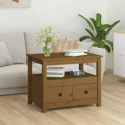 Kitrina Solid Wood Four Leg Coffee Table with Storage