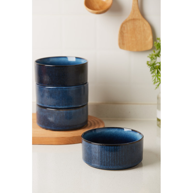 12 Piece Stoneware Dinnerware Set - Service for 4, Nebulas Blue