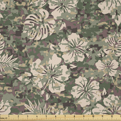 Dashanae Aloha Hawaiian Tropical Jungle Forest Hibiscus Flowers Leaves Multi-Purpose Fabric