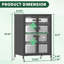 Armoire de rangement multimédia haute de 35,8 po avec roulettes, meuble télé stéréo AV avec 4 tablettes et porte réglables en verre, structure en acier robuste pour le salon, assemblage facile