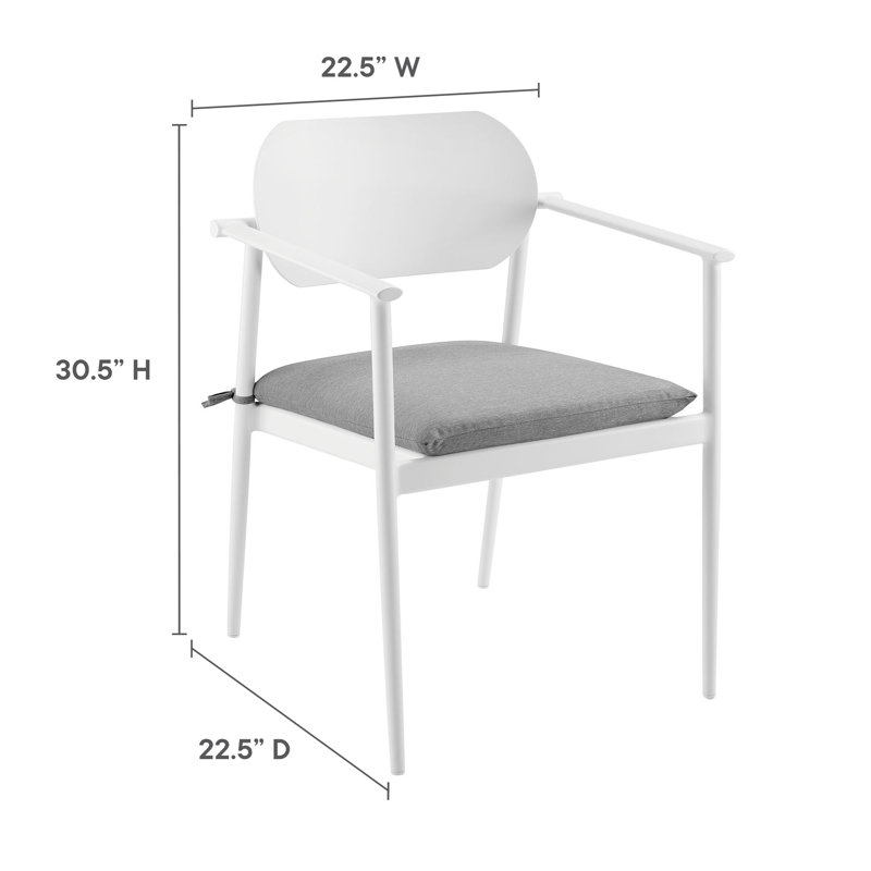 Ensemble repas d'extérieur en aluminium 9 pièces Aeris, Brun / Blanc