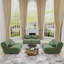 Green Modular Living Room Sofa – Stylish Chenille Fabric Sofa With 70-Degree Reclined Backrest And Cylindrical Pillows-1039181362