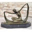 Statue de danseuse en bronze Art déco Ackart C. Mirval, base en marbre 10 po x 12 po