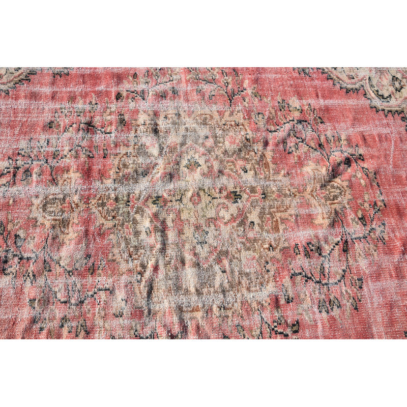 Tapis turc vintage délavé - Oushak antique, tapis oriental biologique pour le salon