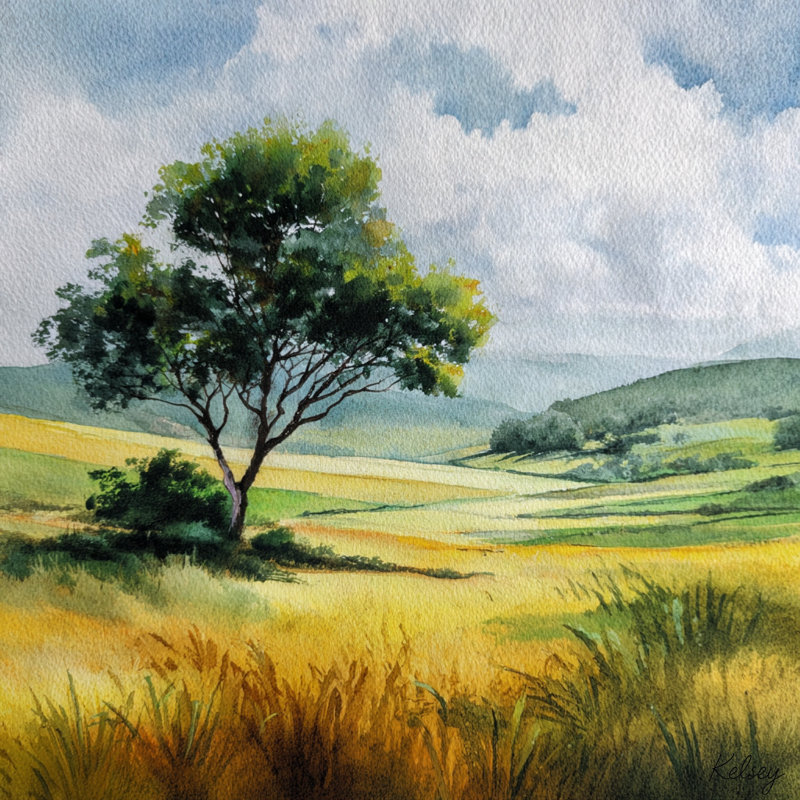 «Quiet Meadow», reproduction sur toile tendue, H 20 po x l 20 po