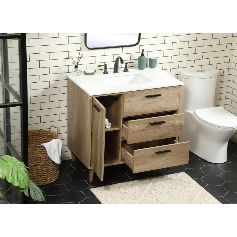 Ensemble de meuble-lavabo simple 36 po Baldwin, Chêne naturel