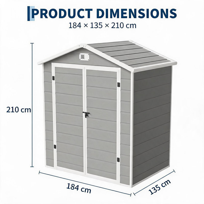Waterproof Resin Outdoor Storage Outdoor Storage Unit – Lockable Tool Outdoor Storage Unit with Window, UV & Weather Resistant, Rust-Free Polypropylene Backyard Storage for Patio, Pool or Lawn