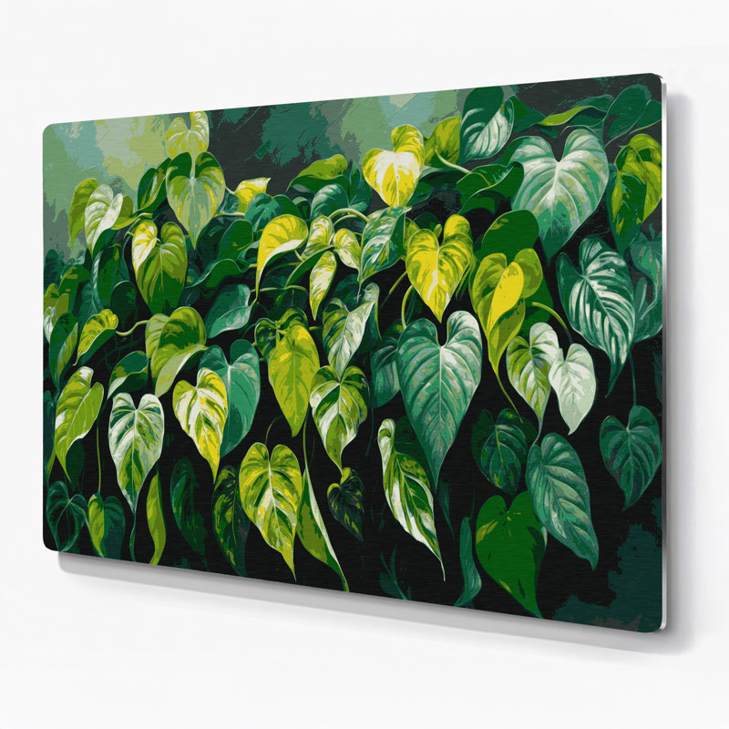 «Botanical Pothos», art mural en métal vert, H 20 po x l 30 po